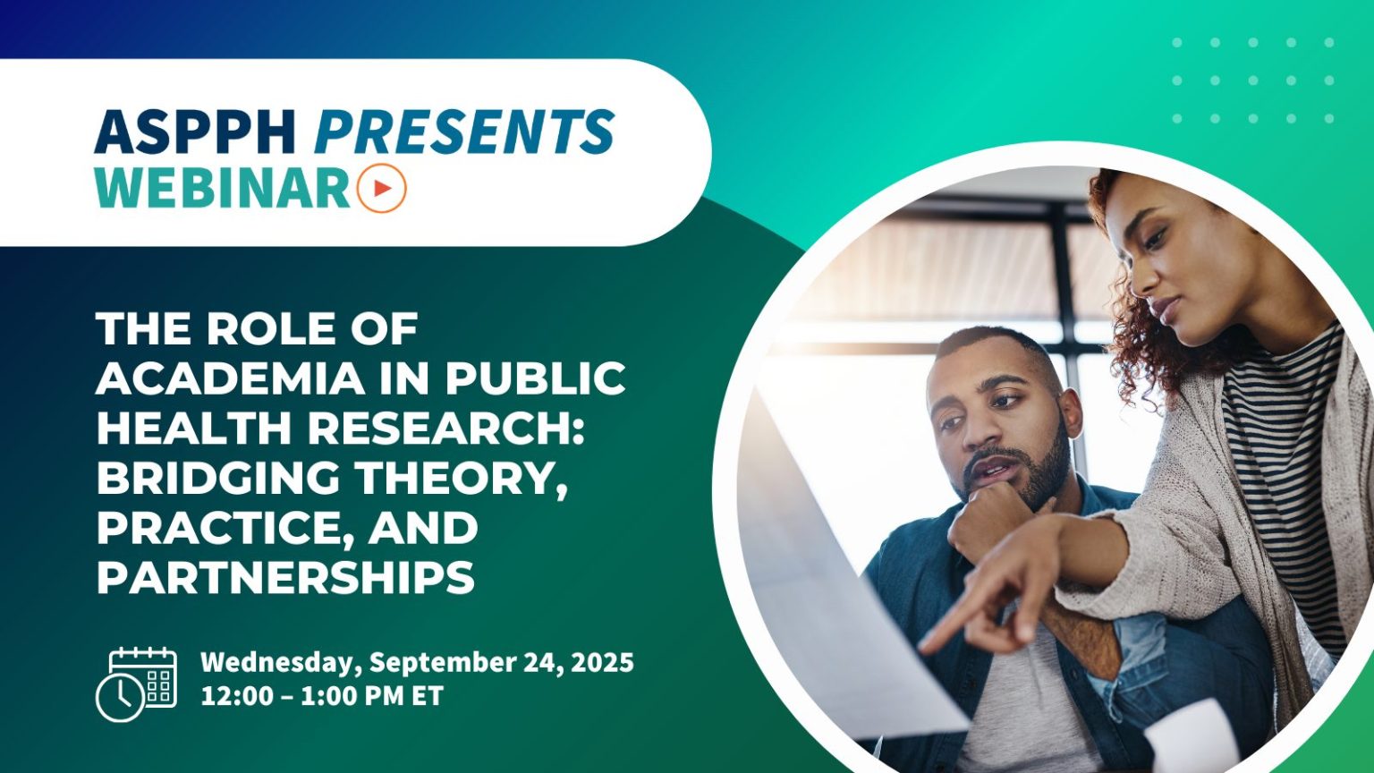 ASPPH Webinar - The Role of Academia in Public Health Research