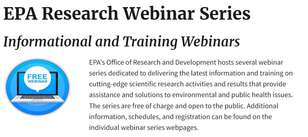 https://www.epa.gov/research-states/epa-tools-and-resources-training-webinar-series