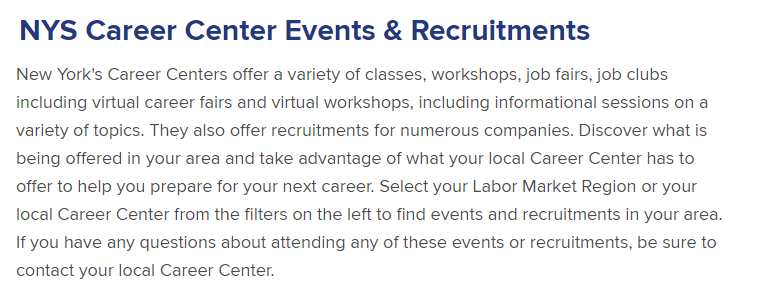 Career Center Events Summary