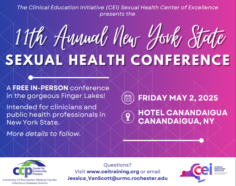 11th Annual New York State Sexual Health Conference Save the Date Flyer