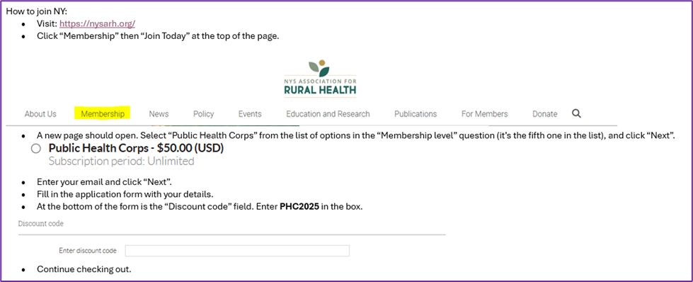 Rural Health Instructions