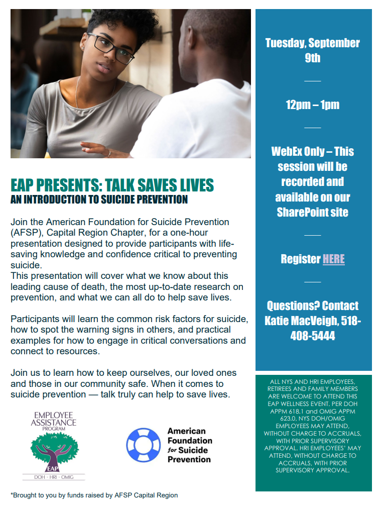 Talk Saves Lives - An Introduction to Suicide Prevention