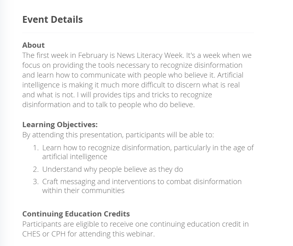 event details
